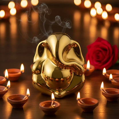 House of Bless Ganesh Idol for Car Dashboard (6cm) | Vastu Blessing Ganesha Murti for Vehicle | Small Decorative Idol for Home Pooja Room,Office/Study Table & Gifting,Ganesha Idol (Golden, 6 cm)
