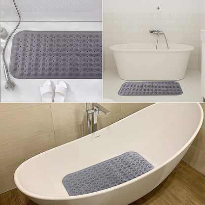 VHKD PVC Bathroom mats Anti Slip Bathroom mat Non Slip Bath Anti Skid Doormat Rectangle (Grey | 70 X 35)