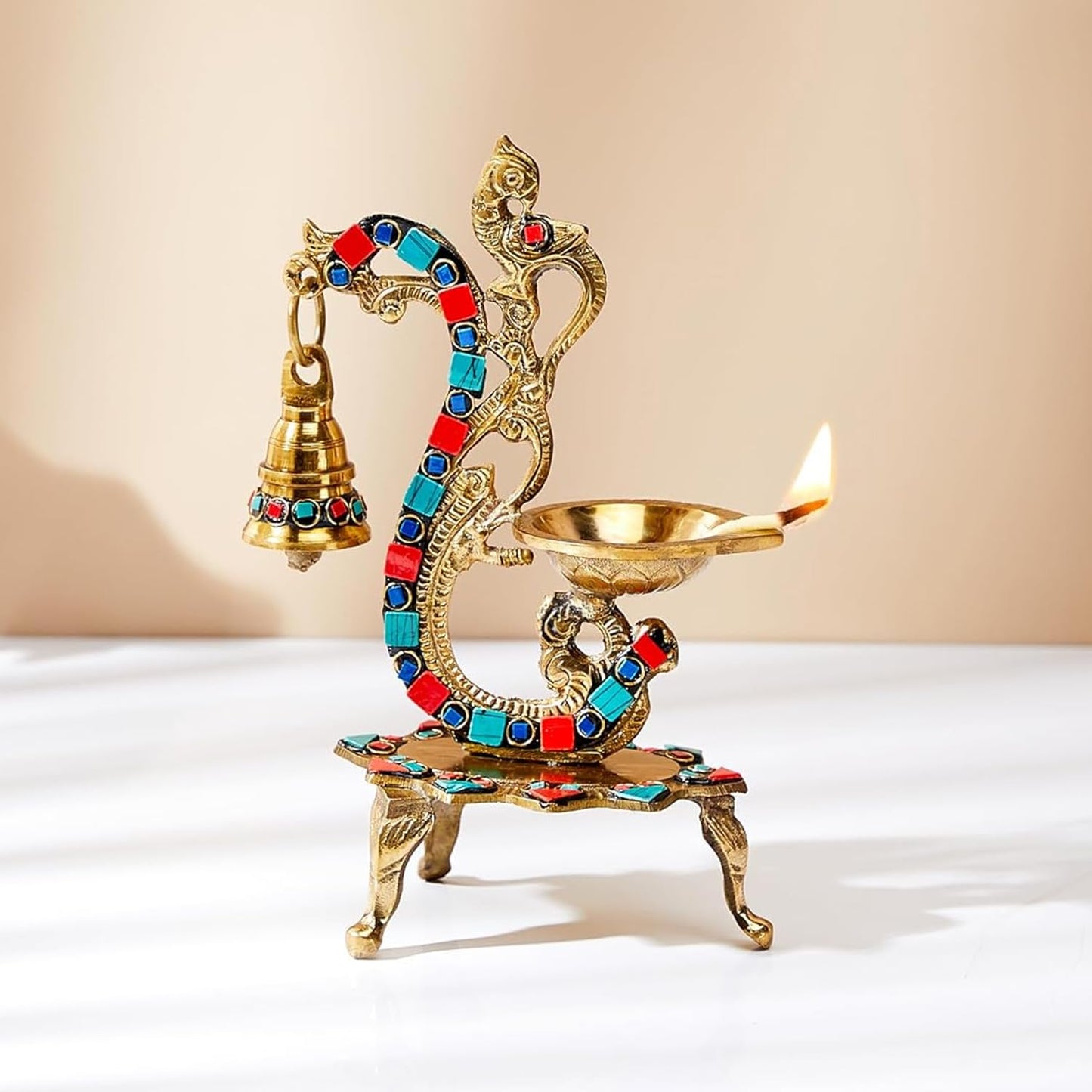 Amazon Brand - Solimo Brass Diya with Single Petals
