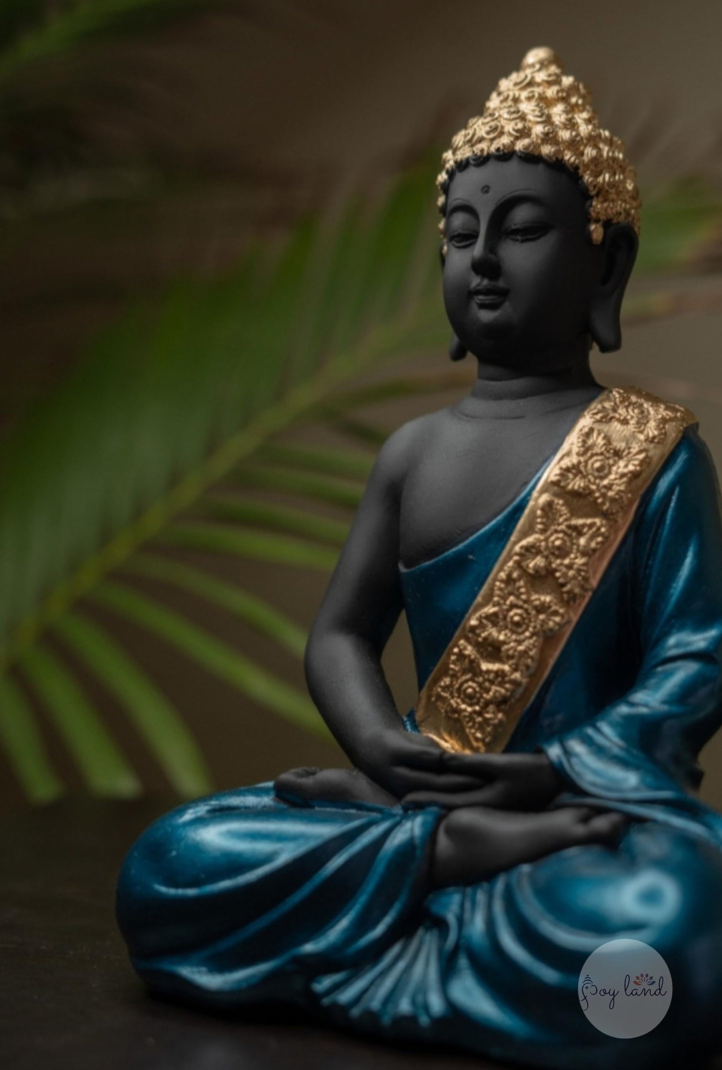 JOY LAND Gift Items Premium Rare Handcrafted Polymarble Statue Lord Figurine/Idol (White Polymarble Thinking Buddha)