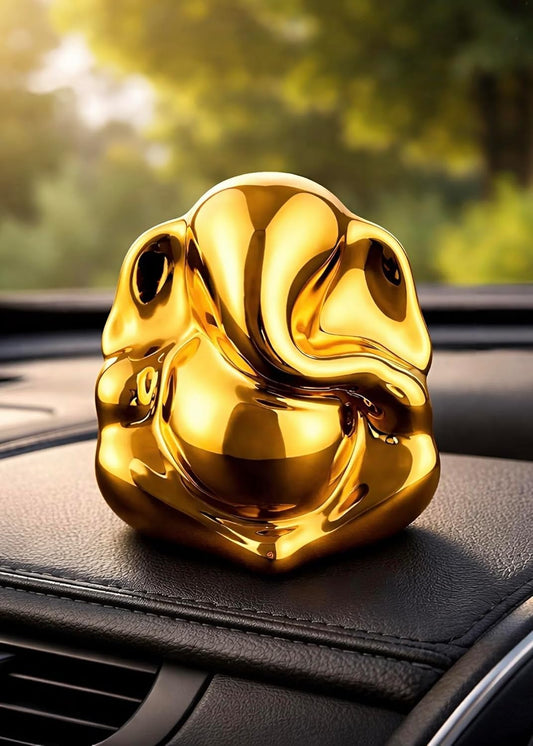 House of Bless Ganesh Idol for Car Dashboard (6cm) | Vastu Blessing Ganesha Murti for Vehicle | Small Decorative Idol for Home Pooja Room,Office/Study Table & Gifting,Ganesha Idol (Golden, 6 cm)