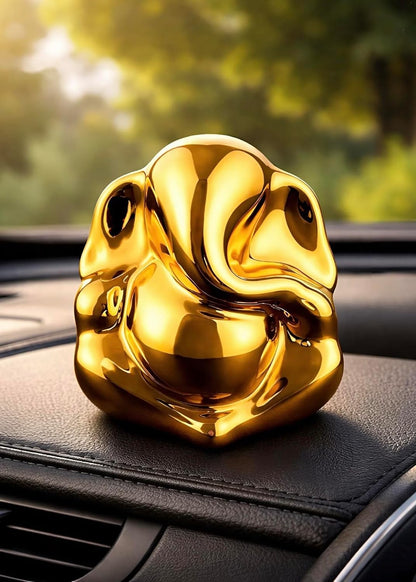 House of Bless Ganesh Idol for Car Dashboard (6cm) | Vastu Blessing Ganesha Murti for Vehicle | Small Decorative Idol for Home Pooja Room,Office/Study Table & Gifting,Ganesha Idol (Golden, 6 cm)