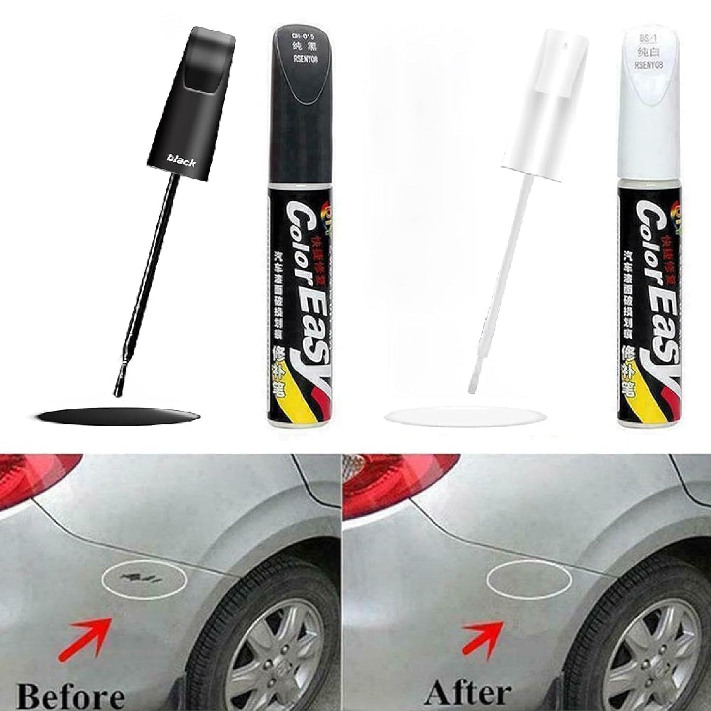 Car Scratch Remover Touch Up Paint Pen Automotive Car Paint Pen 2 In 1 Car Paint Scratch Repair for Deep Scratches Special-Purpose Car Paint (WWHITE-2)