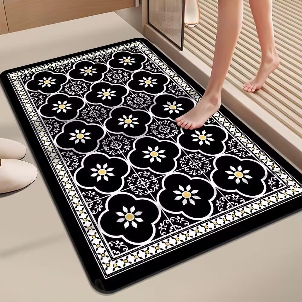 SKVM Water Absorbent mat for Bathroom Kitchen Floor Door Entrance Anti Slip for Floor Foot Anti Skid Bathroom Shower mat (Design 16)