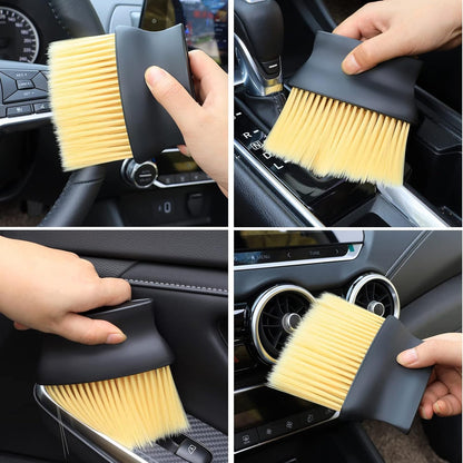 Nirency Microfiber Car Duster with Long Handle & Interior and Exterior Car Cleaning Brush (Pack of 2)