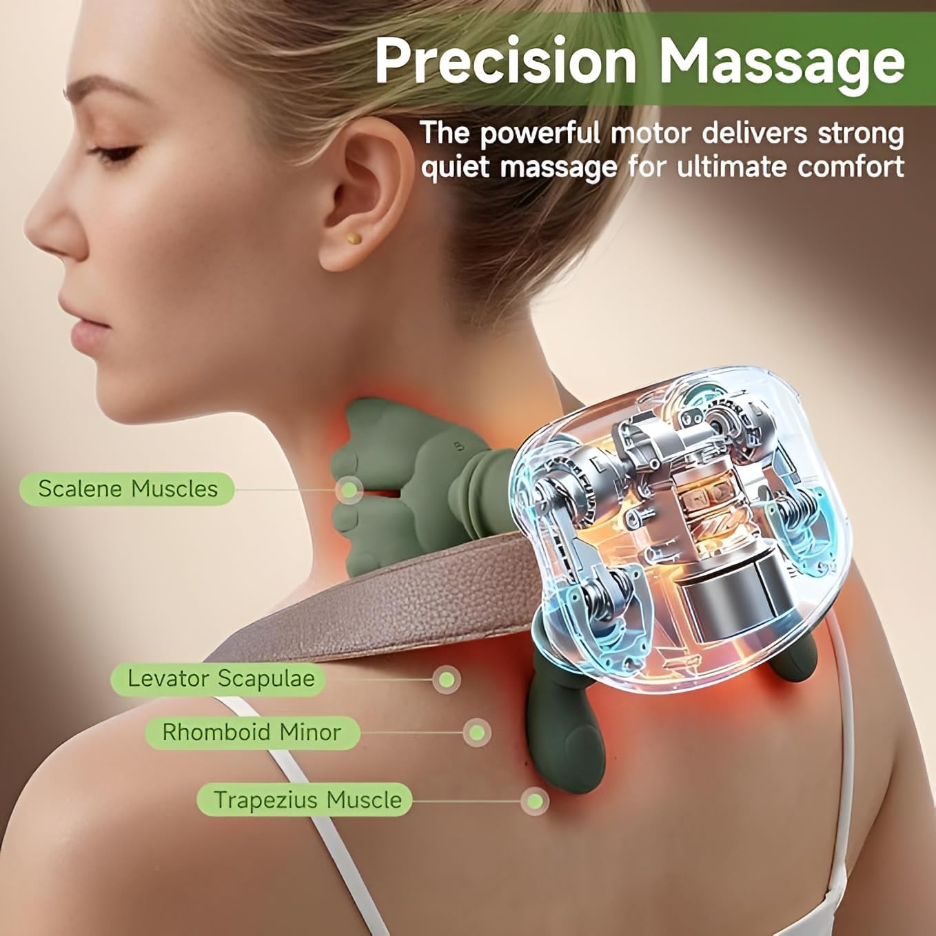 Neck Massager for Cervical Pain Neck and Shoulder Massager Machine Wireless Heated Neck Massager & Shoulder Massager Portable Electric Body Massager for Back-JE
