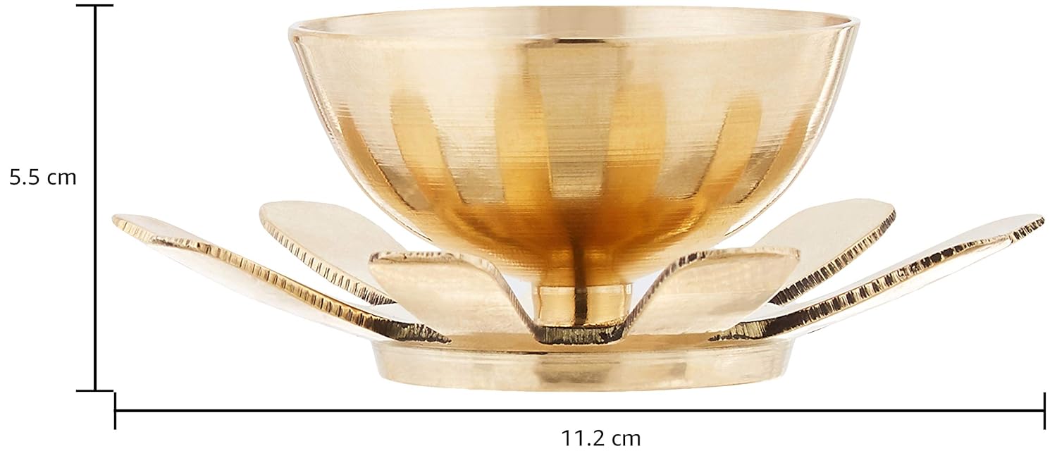 Amazon Brand - Solimo Brass Diya with Single Petals