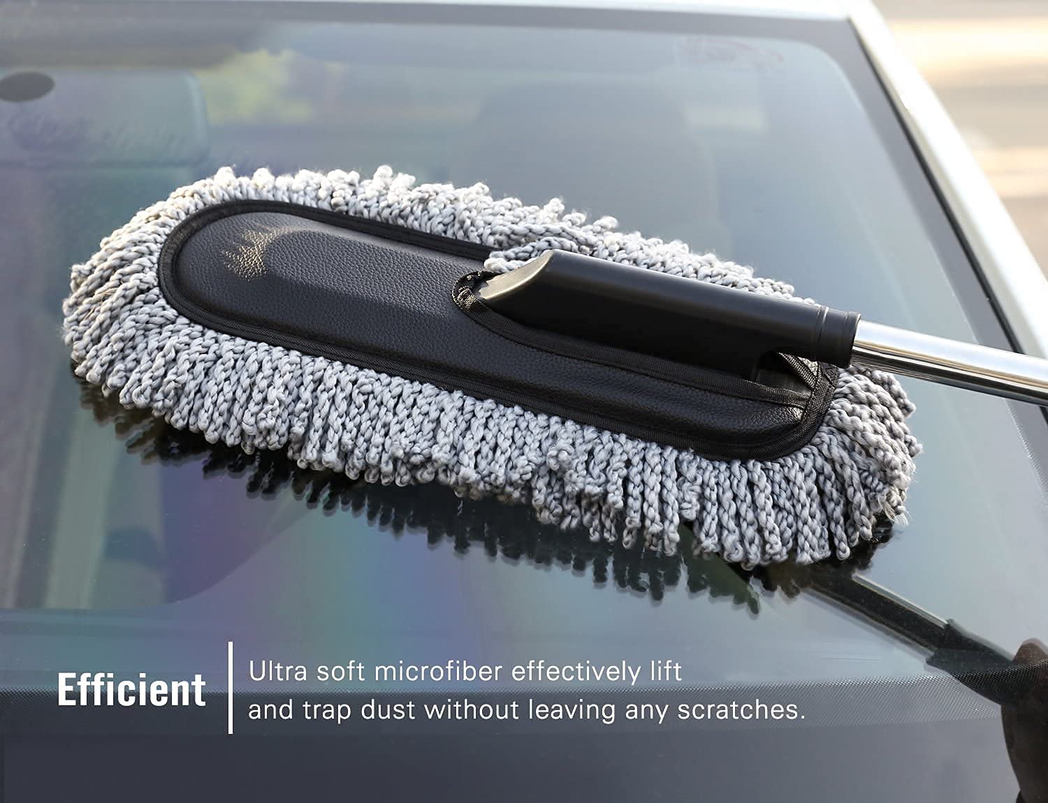 Nirency Microfiber Car Duster with Long Handle & Interior and Exterior Car Cleaning Brush (Pack of 2)