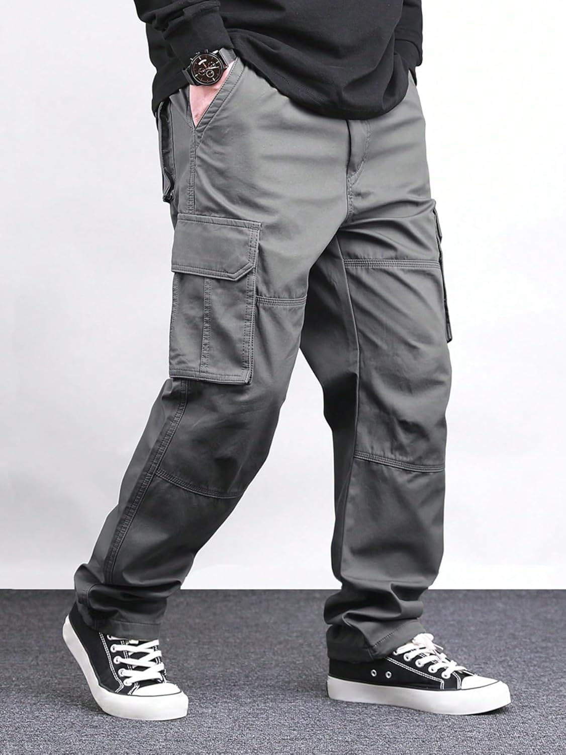 Lymio Cargo for Men | Cotton Cargo Pant | Drawstring Waist Pant (Also Available in Plus Sizes) (46-49)
