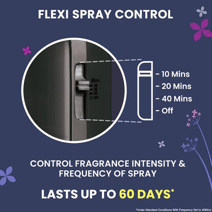 Godrej aer Matic Kit (Machine + 1 Refill) - Automatic Room Fresheners with Flexi Control Spray | Lavender Bloom | 2200 Sprays Guaranteed | Lasts up to 60 days (210ml)