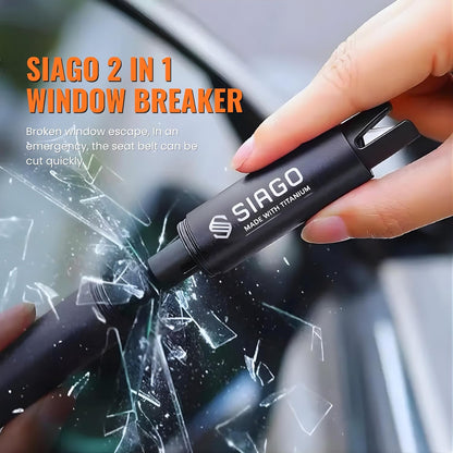 SIAGO Car Safety Hammer Emergency Escape Tool | 2-in-1 Seat Belt Cutter & Window Glass Breaker | Vehicle Emergency Escape Tool with Ergonomic Grip | Safety Hammer for Cars, Trucks & SUVs | SIA118