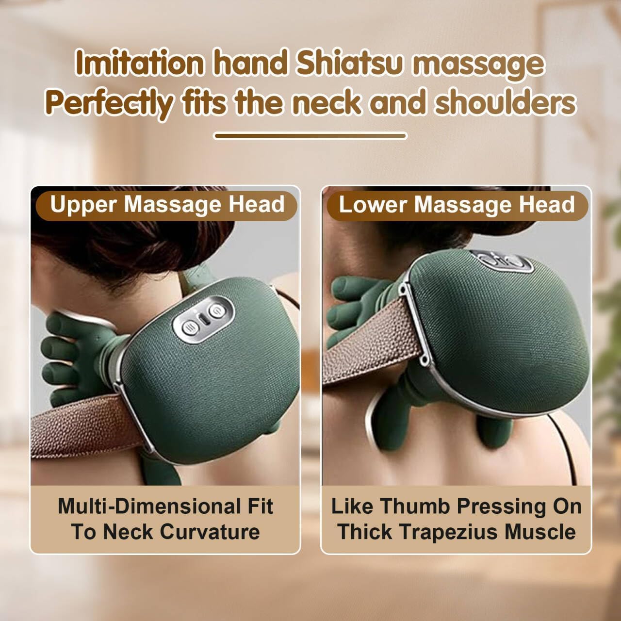 Neck Massager for Cervical Pain Neck and Shoulder Massager Machine Wireless Heated Neck Massager & Shoulder Massager Portable Electric Body Massager for Back-JE