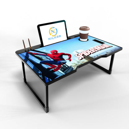 NILKAR Study Table Bed Table Premium Laptop Table/Foldable and Portable Wooden/Writing Desk for Office/Home/School (CTD-BLACK)