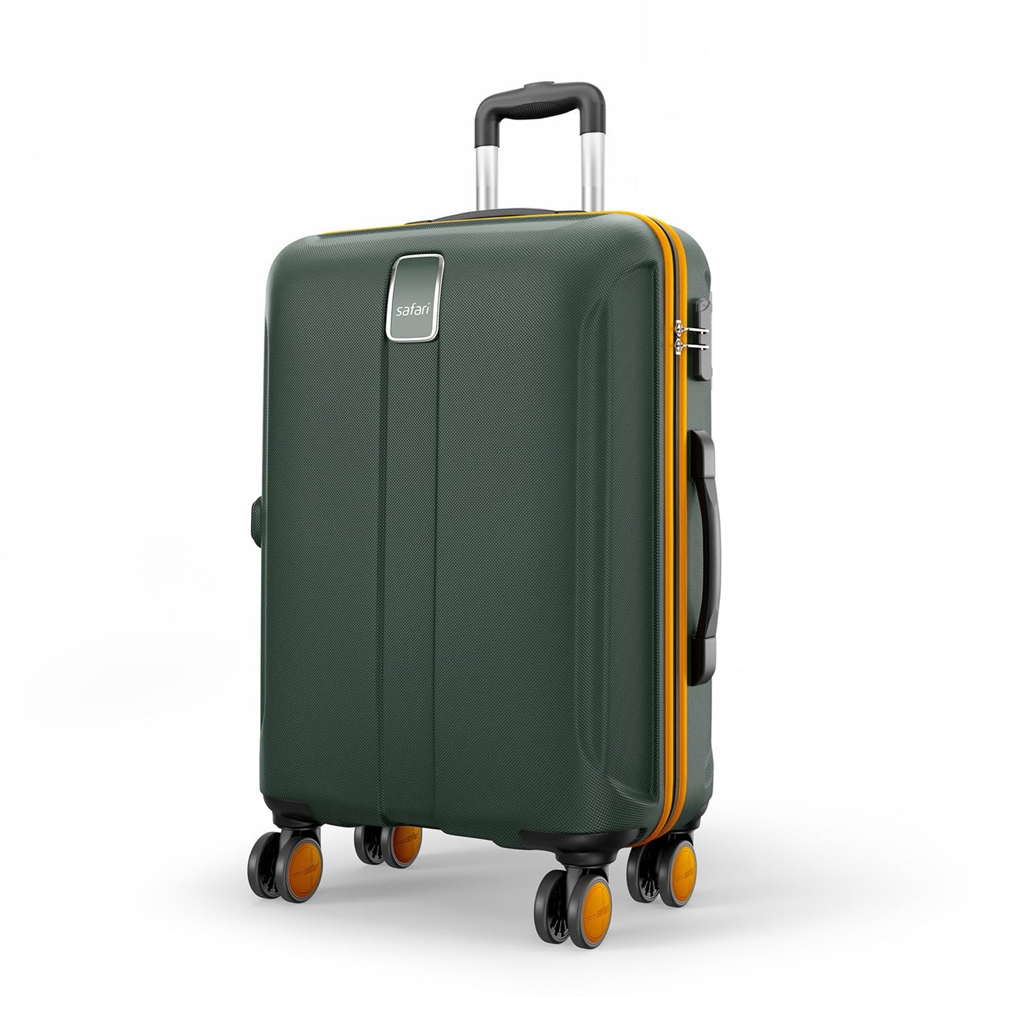 Safari Thorium Neo 8 Wheels Spinner Set of 3 Trolley Bags, Hard Case Polycarbonate, 360° Wheeling Carry on & Check-in Luggage for Men & Women, Suitcase for Travel, Trolley Bags for Travel, Dusk Green