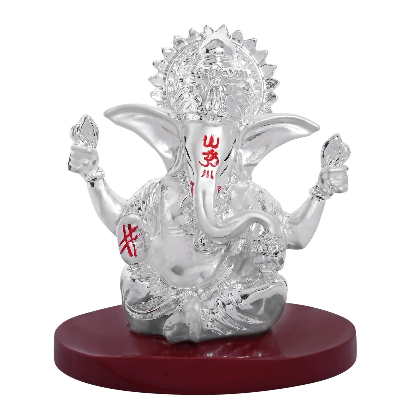 999 Silver Plated Lord Hanuman Ji Idol for Car Dashboard, Home Decor Showpiece, Puja|Religious Statue for Peace and Prosperity|Luxury Sculptures for Table Decor, Gift, Festival 6cmx6cmx9cm