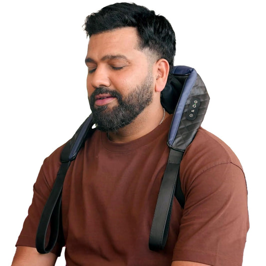 Dr Physio USA 1048 Shiatsu Electric Neck and Back Massager Machine with Infrared Kneading Nodes for Cervical Neck, Shoulder, Back & Body Muscle Pain Relief