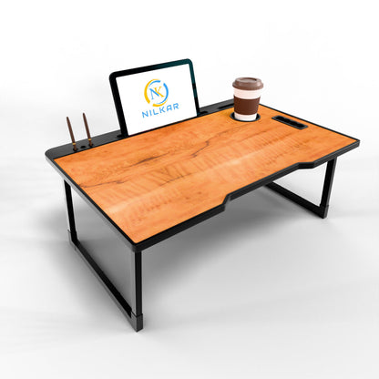 NILKAR Study Table Bed Table Premium Laptop Table/Foldable and Portable Wooden/Writing Desk for Office/Home/School (CTD-BLACK)