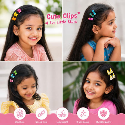 160 Pcs Baby Girl Hair Accessories Combo – 20 Mini Hair Clips, 10 Cute Cartoon Fruit Clips & 100 Soft Elastic & 30 Mini Elastic | Hair Ties | Multicolor Hair Bands & Hair Pins Set for Infants, Toddlers & Kids (0–5 Years) | TheStoreVibe
