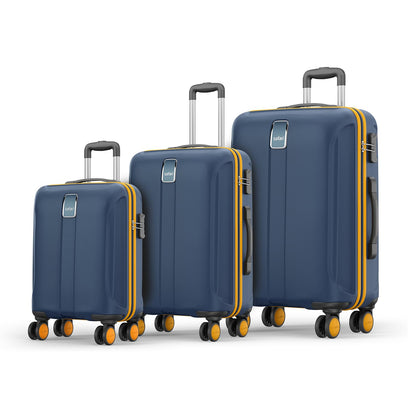 Safari Thorium Neo 8 Wheels Spinner Set of 3 Trolley Bags, Hard Case Polycarbonate, 360° Wheeling Carry on & Check-in Luggage for Men & Women, Suitcase for Travel, Trolley Bags for Travel, Dusk Green
