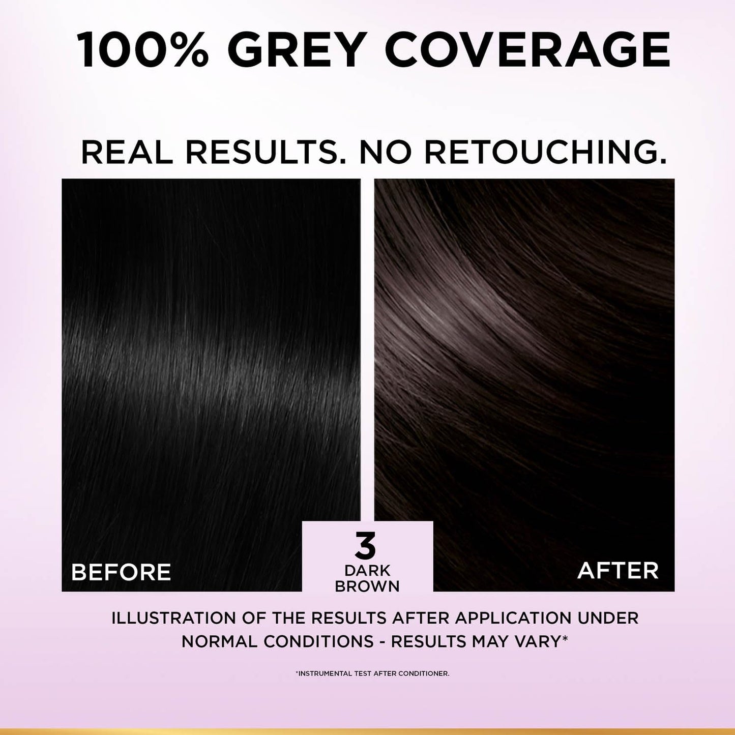 L'Oréal Paris Permanent Hair Colour, Radiant At-Home Hair Colour with up to 100% Grey Coverage, Pro-Keratin, Up to 8 Weeks of Colour, Excellence Crème, 3 Natural Darkest Brown, 72ml+100g