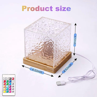 One94Store Romantic Ocean Wave Night Light Projector Lamp – 3D Water Wave LED Projection Lamp with Remote Control for Bedroom, Romantic Decor, Valentine Day Gift, Love Gift for Her, Couple Gift