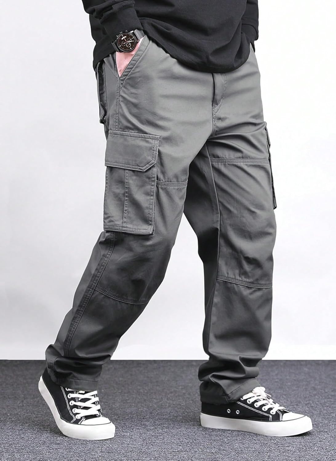 Lymio Cargo for Men | Cotton Cargo Pant | Drawstring Waist Pant (Also Available in Plus Sizes) (46-49)
