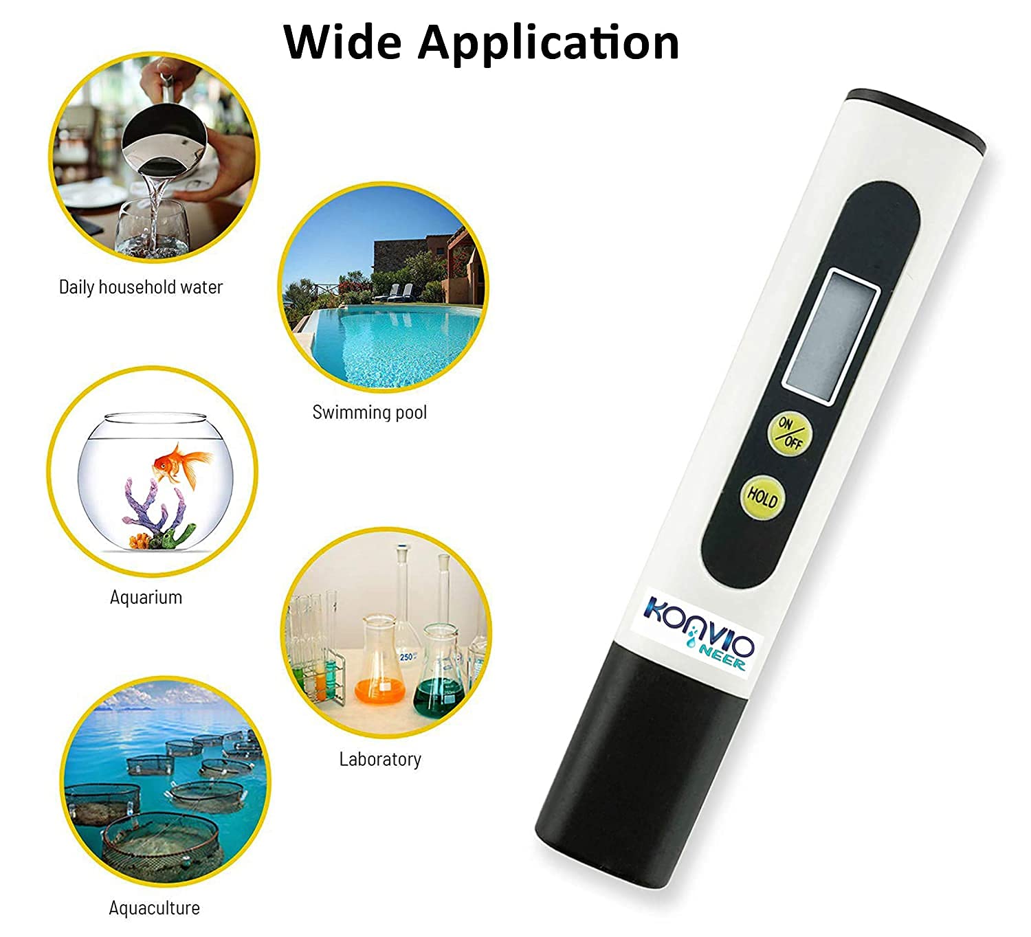 Konvio Neer TDS Meter for Water Testing | Digital TDS meter| PPM Tester for Drinking Water, RO, Aquarium & Hydroponics | Total Dissolved Solids meter