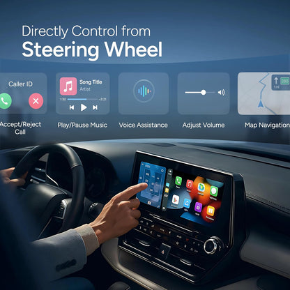 Ambrane 2 in 1 Wireless CarPlay & Android Auto Adapter | Convert Wired to Wire-Less CarPlay/Android-Auto | Plug & Play USB Dongle | Bluetooth 5.4 + Dual-Band Wi-Fi | Works with iPhone & Smartphone