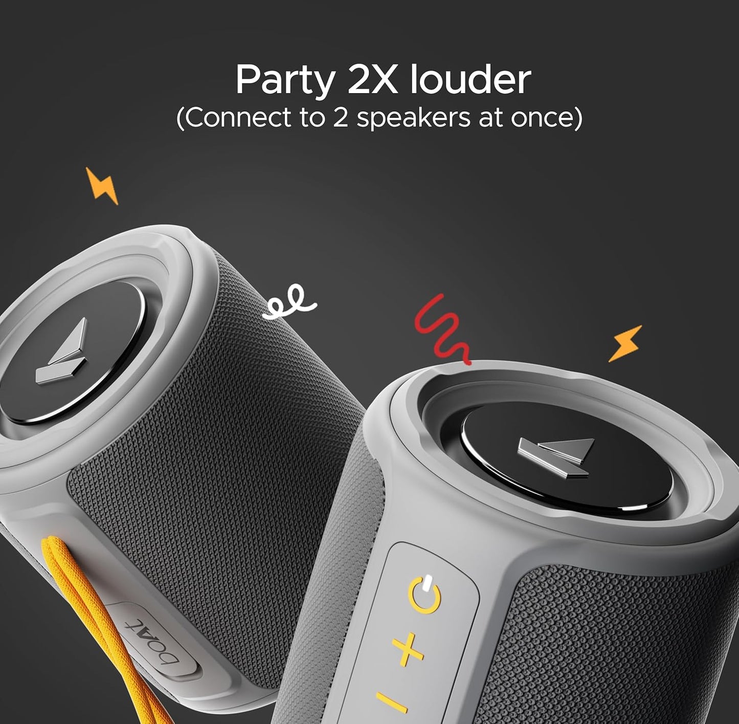 Boat Stone 352/358 Bluetooth Speaker with 10W RMS Stereo Sound, IPX7 Water Resistance, TWS Feature, Up to 12H Total Playtime, Multi-Compatibility Modes, Free Music Streaming on JioSaavn(Groovy Grey)