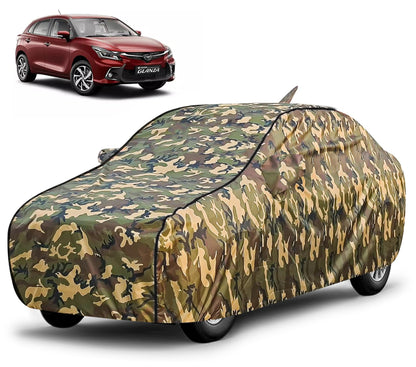 FABTEC Waterproof Premium Car Cover for Maruti Brezza Super Waterproof Car Body Cover Heavy Duty Durable PEVA Grey with Red Piping