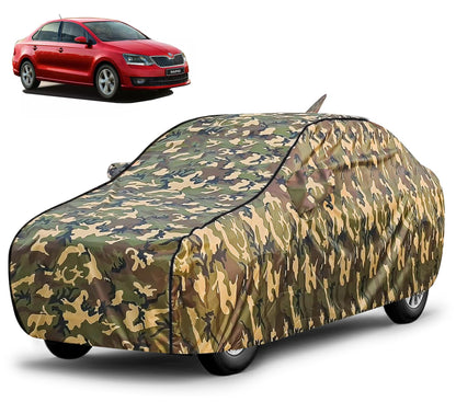 FABTEC Waterproof Premium Car Cover for Maruti Brezza Super Waterproof Car Body Cover Heavy Duty Durable PEVA Grey with Red Piping