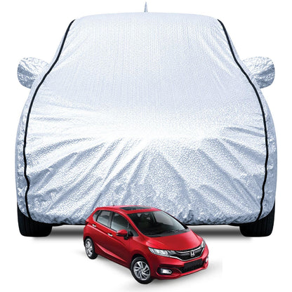 FABTEC Waterproof Premium Car Cover for Maruti Brezza Super Waterproof Car Body Cover Heavy Duty Durable PEVA Grey with Red Piping