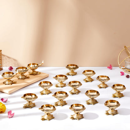 Amazon Brand - Solimo Brass Diya with Single Petals