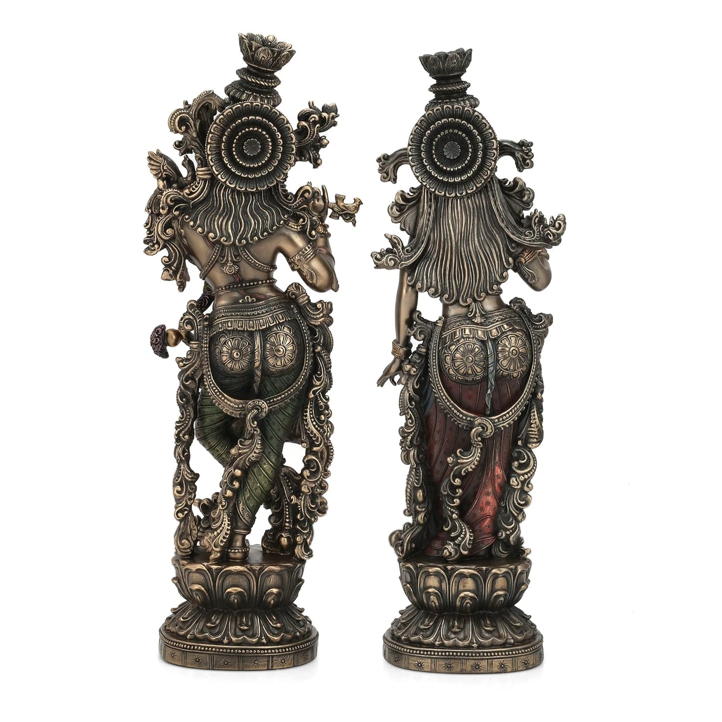 Collectible India 38 Cm Large Radha Krishna Idol Hindu Religious Idol Radha Krishan Statue Figurine Showpiece-Bronze Color(Size 14 x 5 Inches).