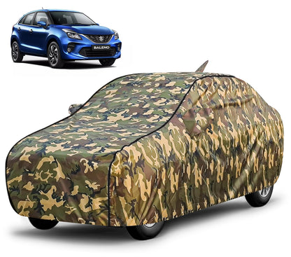 FABTEC Waterproof Premium Car Cover for Maruti Brezza Super Waterproof Car Body Cover Heavy Duty Durable PEVA Grey with Red Piping