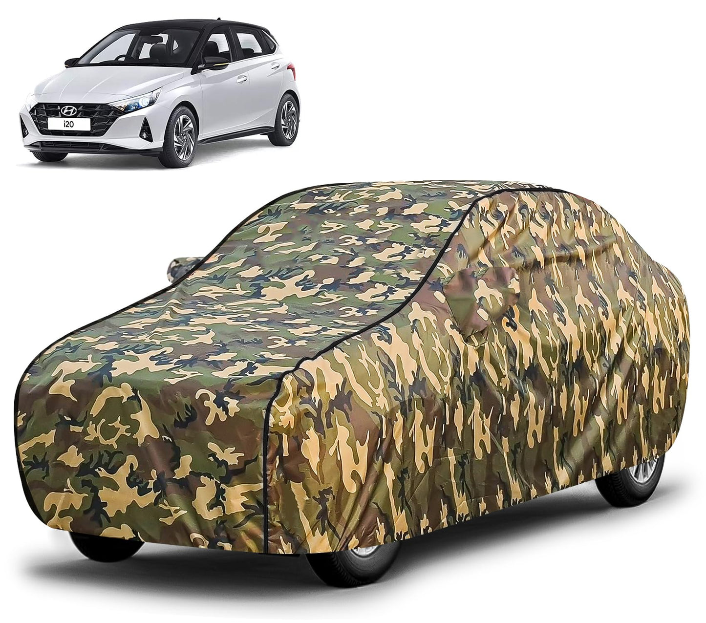 FABTEC Waterproof Premium Car Cover for Maruti Brezza Super Waterproof Car Body Cover Heavy Duty Durable PEVA Grey with Red Piping