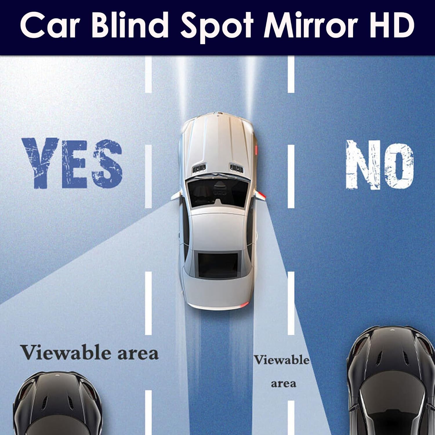 OTO2EYE Car Glass Mirror Blind Spot, 360° Mirror, Rear View Convex Mirror, Parking Mirror For Car Mirror Accessories Frameless Suitable All Cars and Bikes (Round 2-Pcs)