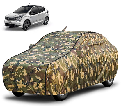 FABTEC Waterproof Premium Car Cover for Maruti Brezza Super Waterproof Car Body Cover Heavy Duty Durable PEVA Grey with Red Piping