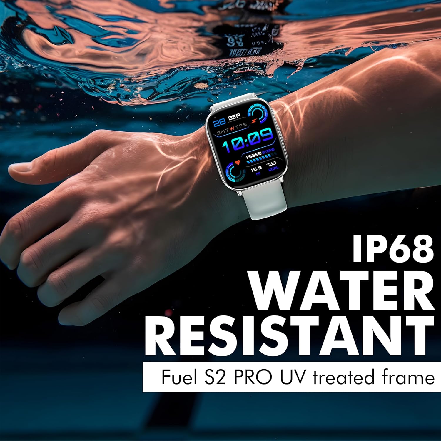 Nervfit Fuel Pro S2 Premium Smartwatch with 2.02" TrueColor+ Display, BT Calling, AI Voice Assistant, Waterproof, Heart Rate & SpO2 Monitoring, and 100+ Sports Modes