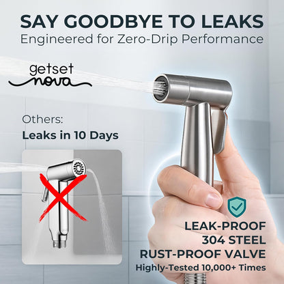 Health Faucet Stainless Steel Jet Spray Gun for Toilet | Silver & Copper Ion Shield Kills 99% Germs | Leak-Proof Bathroom 1 Year Warranty (Jet Spray Only)