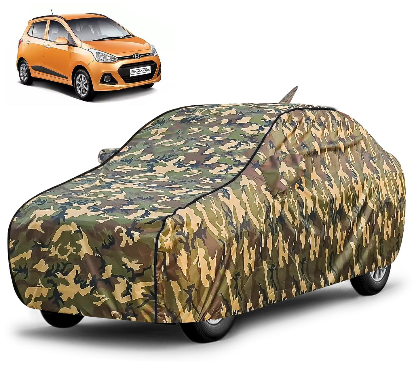 FABTEC Waterproof Premium Car Cover for Maruti Brezza Super Waterproof Car Body Cover Heavy Duty Durable PEVA Grey with Red Piping