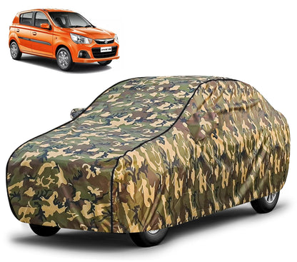 FABTEC Waterproof Premium Car Cover for Maruti Brezza Super Waterproof Car Body Cover Heavy Duty Durable PEVA Grey with Red Piping