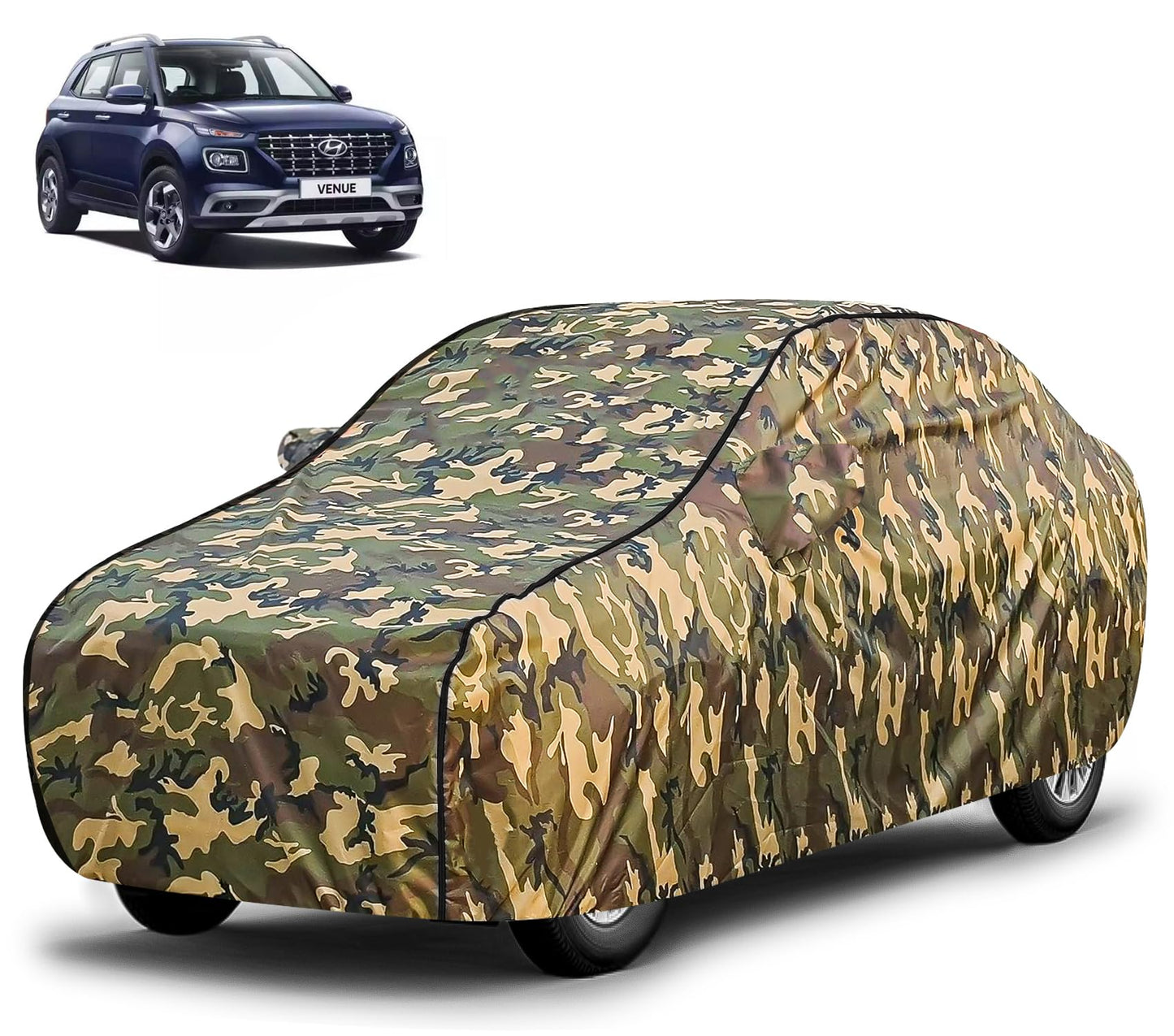 FABTEC Waterproof Premium Car Cover for Maruti Brezza Super Waterproof Car Body Cover Heavy Duty Durable PEVA Grey with Red Piping