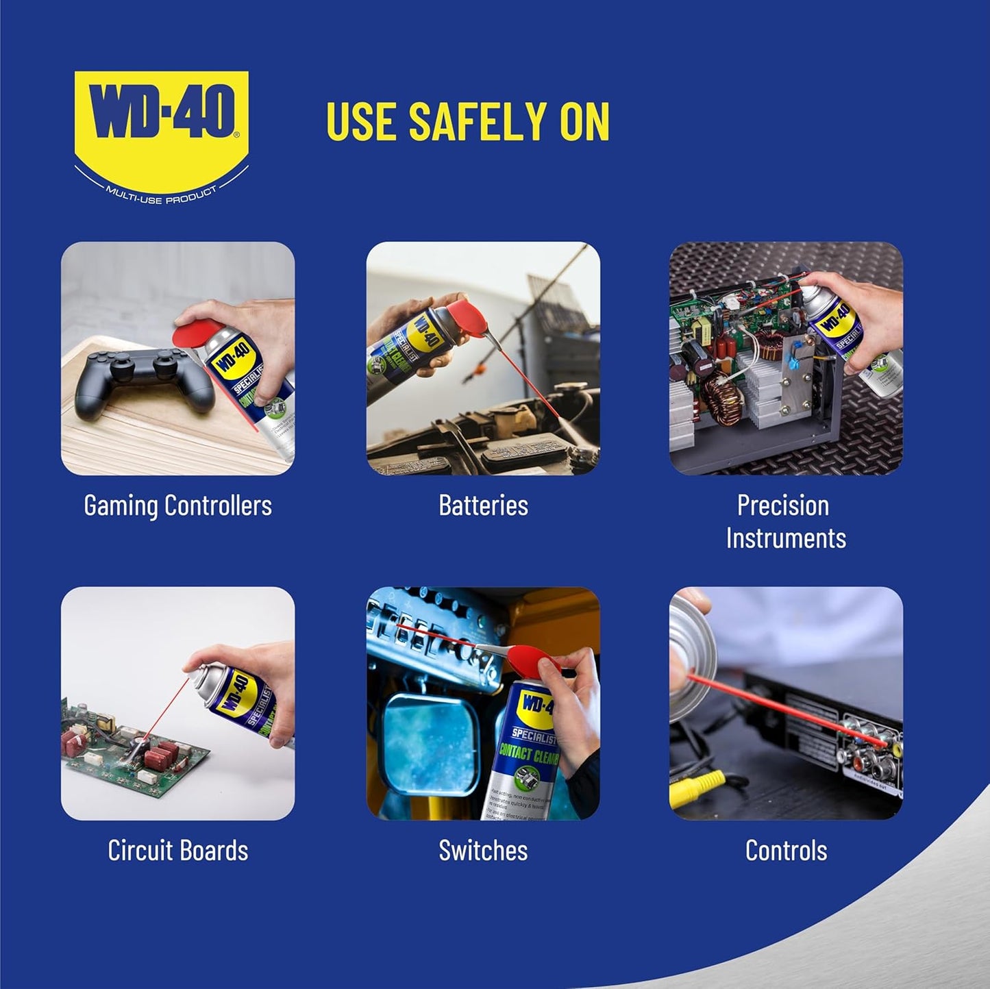 WD-40 Specialist® All Purpose Contact Cleaner 400ml - Drive Out Dirt, Dust, Oil, Flux Residue, and Moisture From Sensitive Electrical Parts and Equipment with Ease