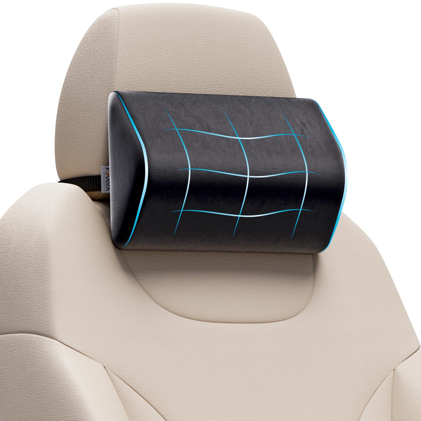 FOVERA Car Seat Belt Shoulder Cushions (Pack of 2) Car Safety Belt Soft Pad Cover for Comfortable Driving, Universal Fit for All Cars and Backpack (Black Color, 12 Inch Length)