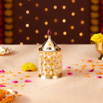 Amazon Brand - Solimo Brass Diya with Single Petals