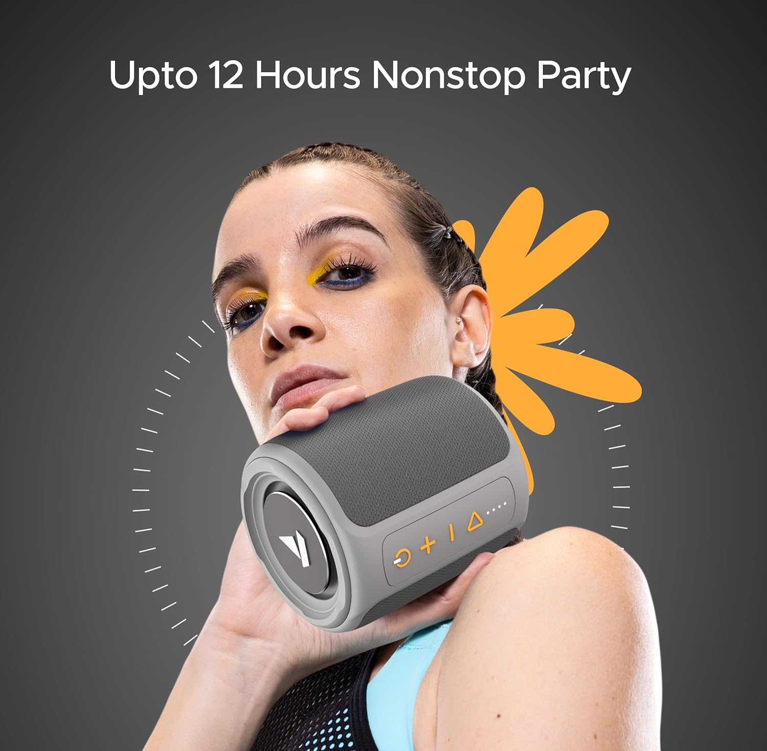 Boat Stone 352/358 Bluetooth Speaker with 10W RMS Stereo Sound, IPX7 Water Resistance, TWS Feature, Up to 12H Total Playtime, Multi-Compatibility Modes, Free Music Streaming on JioSaavn(Groovy Grey)