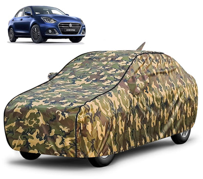 FABTEC Waterproof Premium Car Cover for Maruti Brezza Super Waterproof Car Body Cover Heavy Duty Durable PEVA Grey with Red Piping