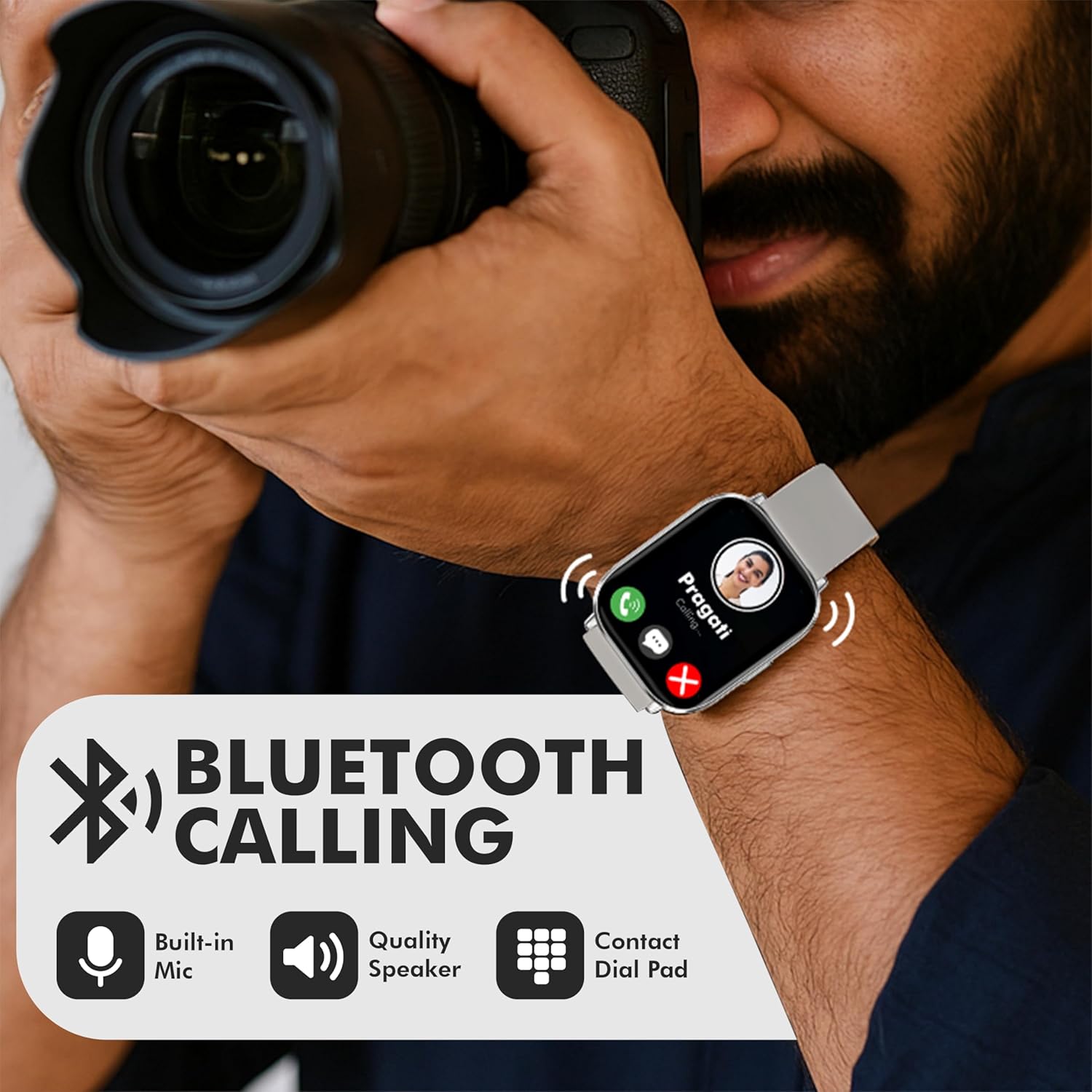 Nervfit Fuel Pro S2 Premium Smartwatch with 2.02" TrueColor+ Display, BT Calling, AI Voice Assistant, Waterproof, Heart Rate & SpO2 Monitoring, and 100+ Sports Modes