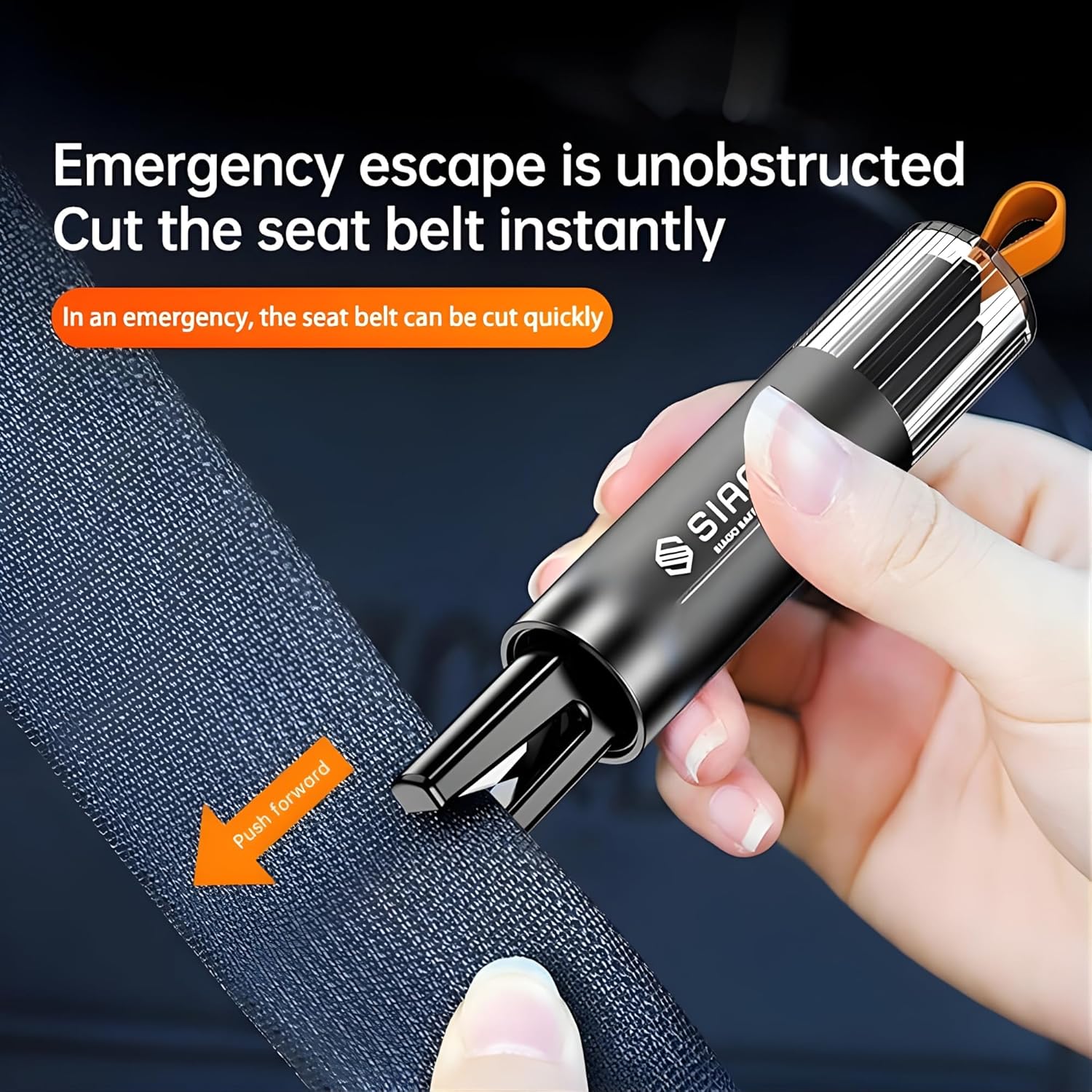 SIAGO Car Safety Hammer Emergency Escape Tool | 2-in-1 Seat Belt Cutter & Window Glass Breaker | Vehicle Emergency Escape Tool with Ergonomic Grip | Safety Hammer for Cars, Trucks & SUVs | SIA118